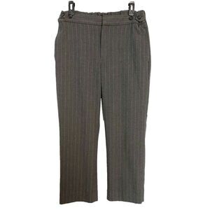 Banana Republic Gray Pinstripe Work Career Office Pants Elastic Waistband 8